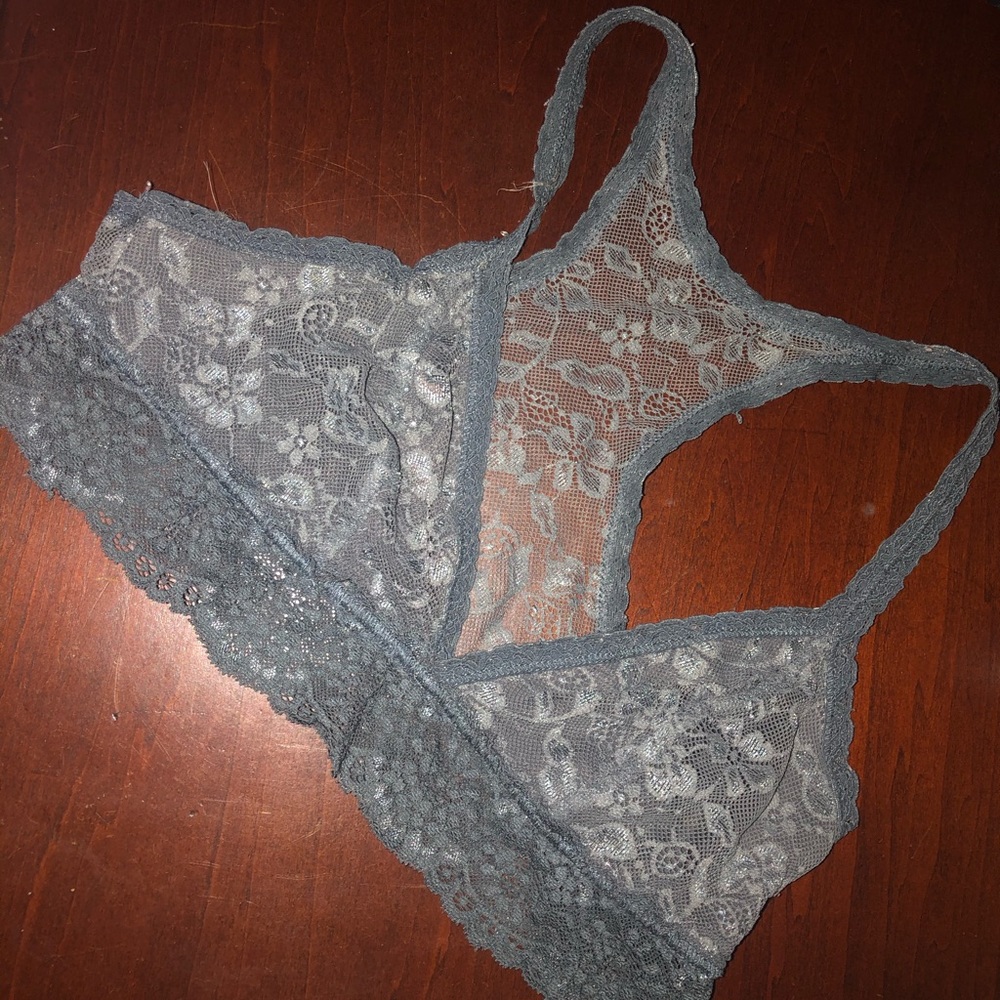 Grey lace bralette